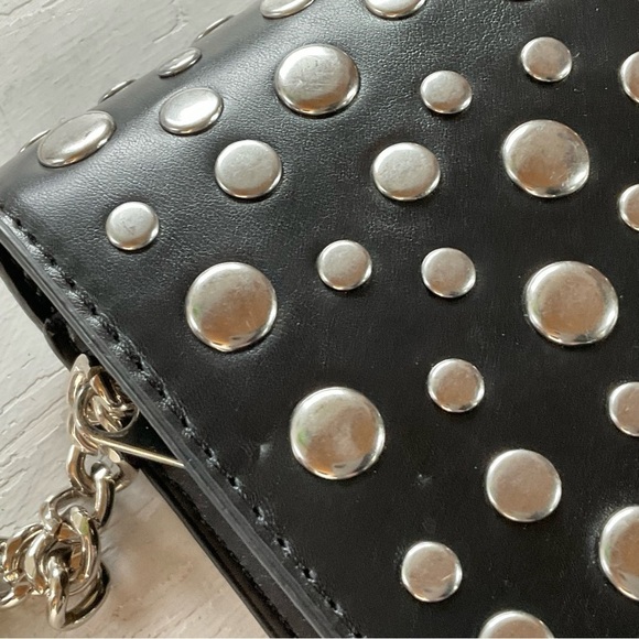 Zara‎ Bag Studded Black Bubble Stud Purse Chain Strap Women’s Faux Leather NWT - Picture 4 of 9